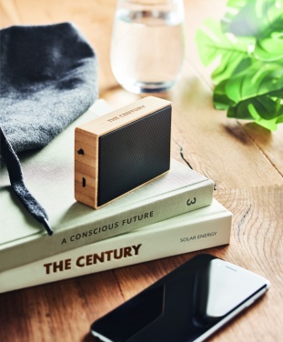 Logotrade promotional item image of: Solar bamboo wireless speaker